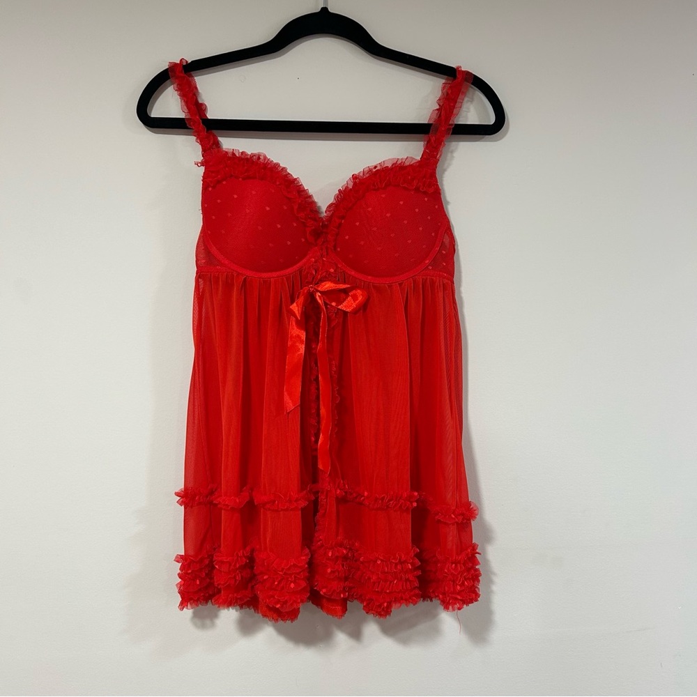 Elegant Red Lace Babydoll Lingerie